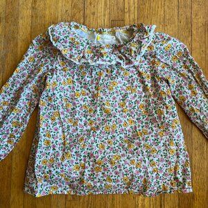 Mini Boden Girls Floral Cotton Top – Size 8–9
